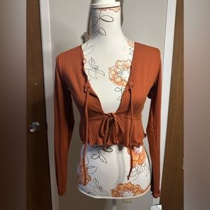 Tie Front Crop Blouse by Moa Moa